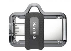 MICRO USB & USB DISK SANDISK 64GB ULTRA DUAL, 3.0, srebrno-črn, drsni priključek - SDDD3-064G-G46