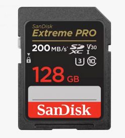 SDXC SANDISK 128GB EXTREME PRO, 200/90MB/s, UHS-I, C10, U3, V30 - SDSDXXD-128G-GN4IN