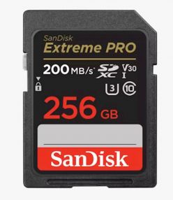 SDXC SANDISK 256GB EXTREME PRO, 200/140MB/s, UHS-I, C10, U3, V30 - SDSDXXD-256G-GN4IN