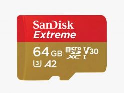 SDXC SANDISK MICRO 64GB EXTREME, 170/80MB/s, A2, U3, V30, C10, UHS-I, adapter - SDSQXAH-064G-GN6MA