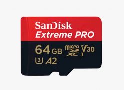 SDXC SANDISK MICRO 64GB EXTREME PRO, 200/90MB/s, A2, C10, UHS-I, U3, V30, adapter - SDSQXCU-064G-GN6MA