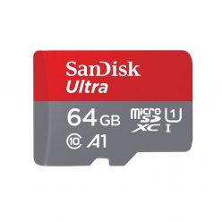 SDXC SANDISK MICRO 64GB ULTRA, 140MB/s, UHS-I, C10, A1, adapter - SDSQUAB-064G-GN6MA