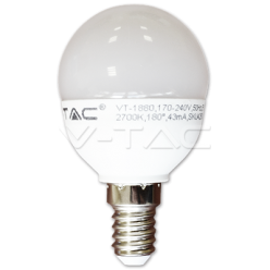 LAMPADINA LED V-Tac E14 6W=40W MINIGLOBO P45 VT-1880