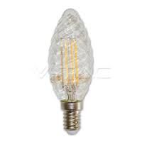 LAMPADINA LED V-Tac E14 4W=40W CANDELA TWIST Filamento VT-1985 