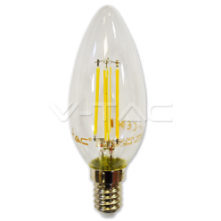 LAMPADINA LED V-Tac E14 4W=30W CANDELA Filamento VT-1986