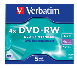 DVD-RW VERBATIM 4.7GB 120MIN 4x ŠKATLICA 5 KOSOV