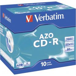 VERBATIM CD-R AZO CRYSTAL 52X 700MB 10 kosov 43327
