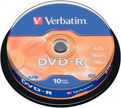 DVD-R VERBATIM AZO 16X 4.7GB tortica 10 kosov 43523