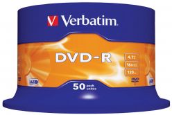 DVD-R VERBATIM 16X 4.7GB in campana da 50 pezzi 43548 