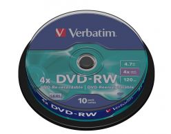 DVD-RW VERBATIM  4.7GB 120 Min 4X tortica 10 kosov 43552
