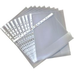 BUSTA A FORATURA TRASPARENTE A4 con risvolto di chiusura HERLITZ 5896204 in confezione da 10 Pezzi 