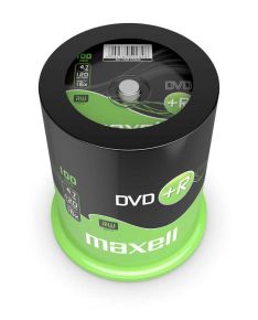 Maxell DVD+R 4.7GB 16x – Paket 100 kosov v Cakebox embalaži, prazni DVD-ji za shranjevanje in zapisovanje. 275641