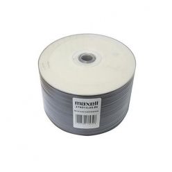 Maxell DVD-R 4,7GB 16x Fullsurface White Printable – Paket 50 kosov v Shrink Eco Pack, prazni mediji za zapisovanje in shranjevanje podatkov."