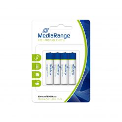 MediaRange premium batterie ricaricabili AAA PILE MINISTILO Accu HR03 1.2v 800mAh pack 4 pz