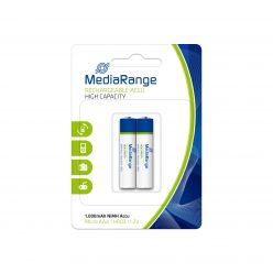 MediaRange batterie ricaricabili Alta Capacità Ricaricabile NiMH Acus AAA PILE MINISTILO HR03 1.2v pack 2 pz