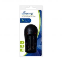 MediaRange Carica Batterie Plug-in per pile Ni-MH Ricaricabili 2 Posti